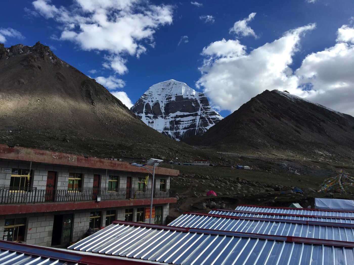 Dirapuk Hotel view of Mt. Kailas north face.